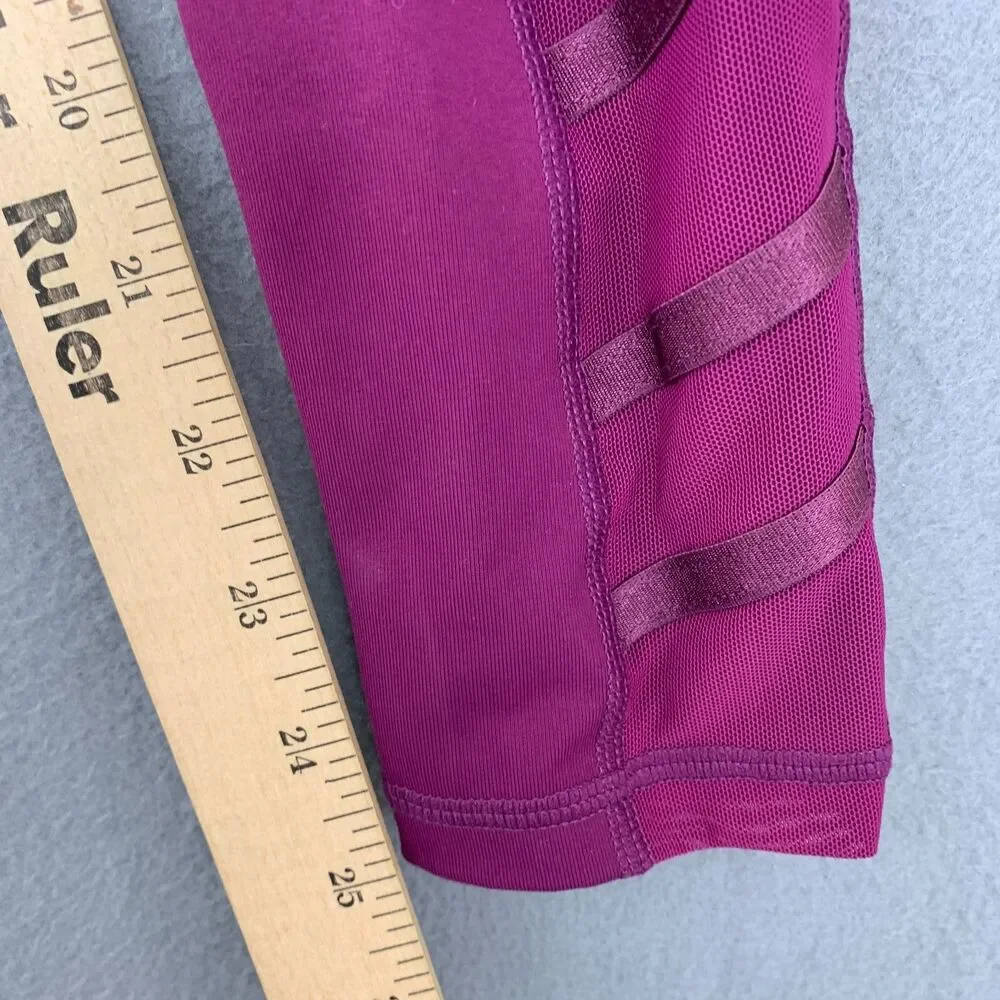 BuffBunny Gym Leggins Womens Size Small Side Mesh Panel Pink Yoga High Waist